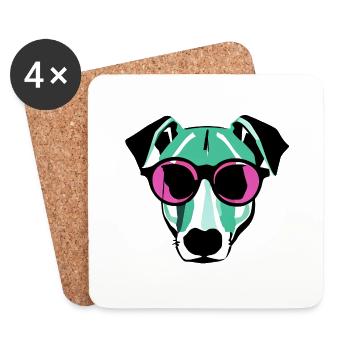 Chien Propriétaire Terrier Chien Propriétaire Chiens Chien - Dessous de verre (lot de 4) - blanc - Devant