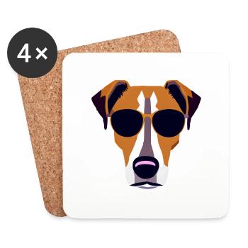 Chien Propriétaire Terrier Chien Propriétaire Chiens Chien - Dessous de verre (lot de 4) - blanc - Devant