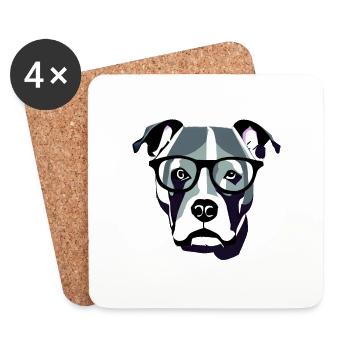 Chien Propriétaire Chiens Chien Propriétaire Terrier Chien - Dessous de verre (lot de 4) - blanc - Devant