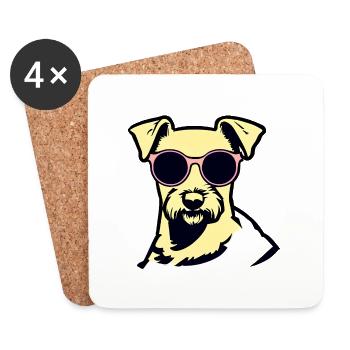 Chien Propriétaire Chiens Chien Propriétaire Terrier Chien - Dessous de verre (lot de 4) - blanc - Devant