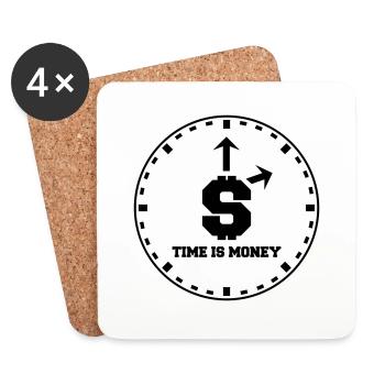 time is money 1 - Untersetzer (4er-Set) - Weiß - Vorne