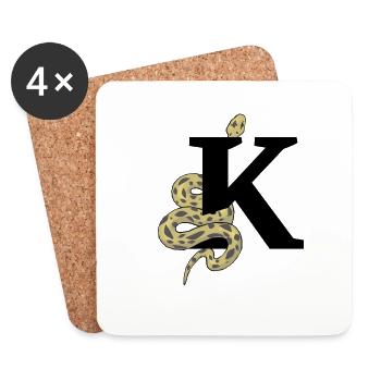 Letter k snake - Coasters (set of 4) - white - Front