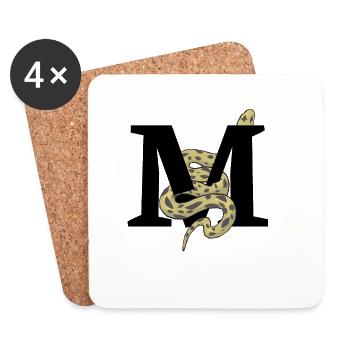 Buchstabe m Schlange - Untersetzer (4er-Set) - Weiß - Vorne