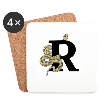 Lettre r serpent - Dessous de verre (lot de 4) - blanc - Devant