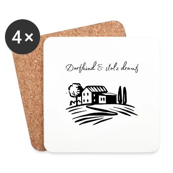 Dorfkind und stolz drauf - Untersetzer (4er-Set) - Weiß - Vorne