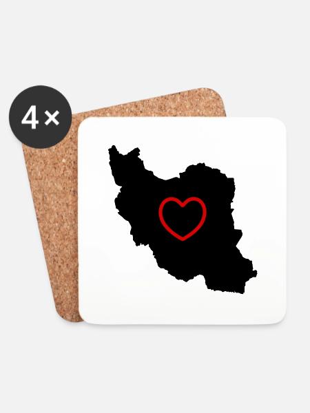 Iran Love - Coasters (set of 4) - white