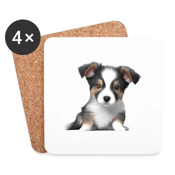 Chien Chien Propriétaire Berger Allemand Chien Chien d’Amour Chiens - Dessous de verre (lot de 4) - blanc - Devant