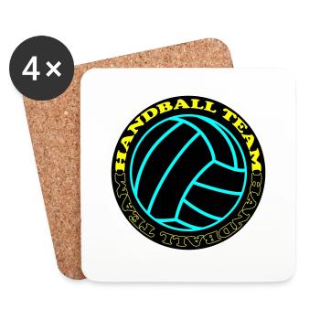 Équipe de handball 3 - Dessous de verre (lot de 4) - blanc - Devant