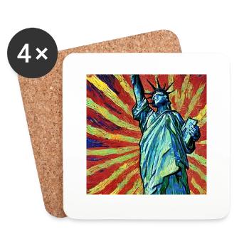 Van Gogh Freiheitsstatue - Untersetzer (4er-Set) - Weiß - Vorne