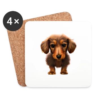 Chiens teckel Chien Chien Propriétaire de chien Propriétaire de chien - Dessous de verre (lot de 4) - blanc - Devant