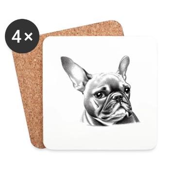 Chiens Propriétaires de chiens Chien Bulldog Propriétaires de chiens - Dessous de verre (lot de 4) - blanc - Devant