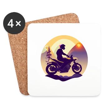 Motorcycle Motorcycle Fan Motorcyclist Motorcross - Coasters (set of 4) - white - Front