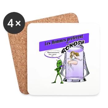 Les Hommes préfèrent les rondes 06 - Dessous de verre (lot de 4) - blanc - Devant