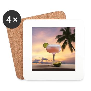 Cocktail 2 Geschenk - Untersetzer (4er-Set) - Weiß - Vorne