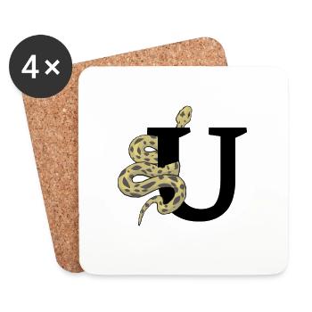 Letter u snake - Coasters (set of 4) - white - Front