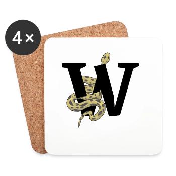 Letter w snake - Coasters (set of 4) - white - Front