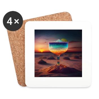 Cocktail 6 Geschenk - Untersetzer (4er-Set) - Weiß - Vorne