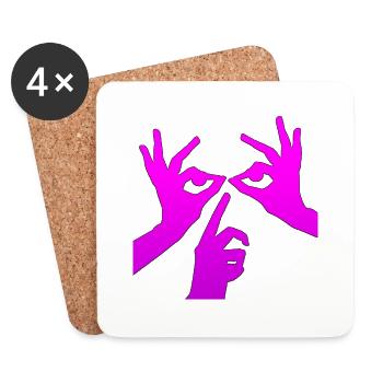 Optical illusion art psychadelic retro shapes sex - Coasters (set of 4) - white - Front