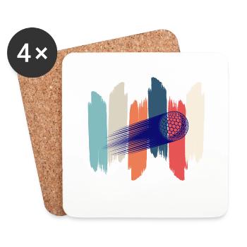 Retro rainbow football - Coasters (set of 4) - white - Front