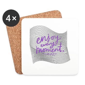 Profitez de chaque instant - Dessous de verre (lot de 4) - blanc - Devant
