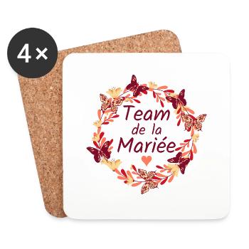 Mariage Femme EVJF Pour Copines Team Mariée - Dessous de verre (lot de 4) - blanc - Devant