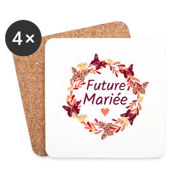 Mariage Femme EVJF Pour Femme Future Mariée - Dessous de verre (lot de 4) - blanc - Devant