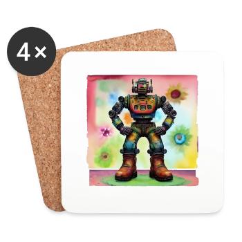 Robo Fleur - Dessous de verre (lot de 4) - blanc - Devant