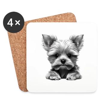 Hund Yorkshire Terrier Hundehalter Hundewelpe - Untersetzer (4er-Set) - Weiß - Vorne