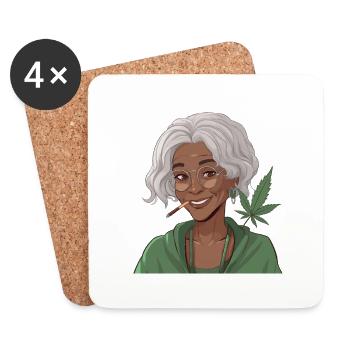 Offrez le cadeau gratuit au chanvre - Dessous de verre (lot de 4) - blanc - Devant