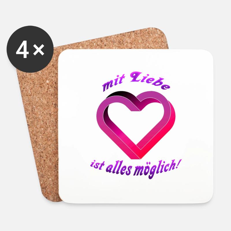 The impossible Heart - Untersetzer (4er-Set) - Weiß