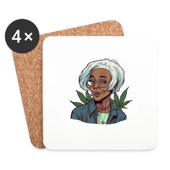 Offrez gratuitement le chanvre 1 - Dessous de verre (lot de 4) - blanc - Devant
