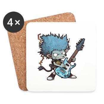 Crazy Guitar Boy - Untersetzer (4er-Set) - Weiß - Vorne