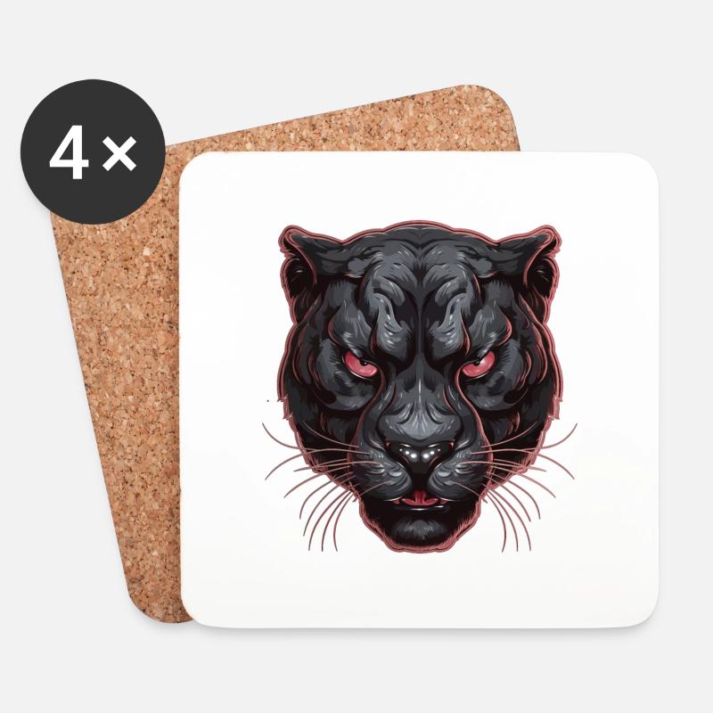 Panther - Untersetzer (4er-Set) - Weiß