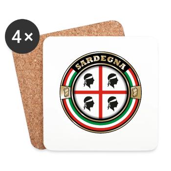 Emblem Sardiniens - Untersetzer (4er-Set) - Weiß - Vorne