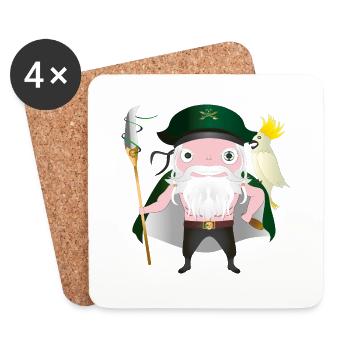 Captain Plank - Untersetzer (4er-Set) - Weiß - Vorne