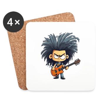 Crazy Guitar - Untersetzer (4er-Set) - Weiß - Vorne