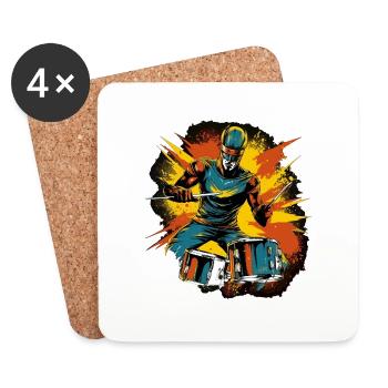 Space Drummer - Untersetzer (4er-Set) - Weiß - Vorne