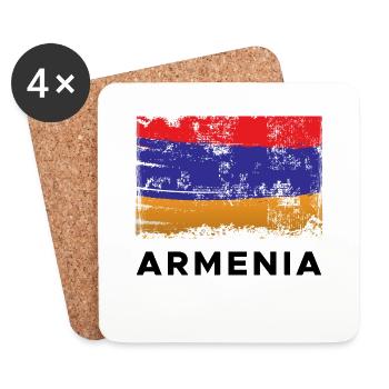 Armenia Flag - Untersetzer (4er-Set) - Weiß - Vorne