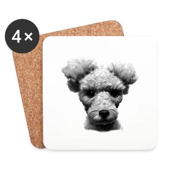 Poodle puppy dog love dog owner poodle puppy - Coasters (set of 4) - white - Front