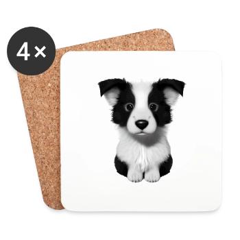 Border Collie Propriétaires de chiens Chiens Amoureux des chiens - Dessous de verre (lot de 4) - blanc - Devant