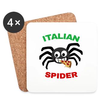 spider araignée rigolote italie - Dessous de verre (lot de 4) - blanc - Devant