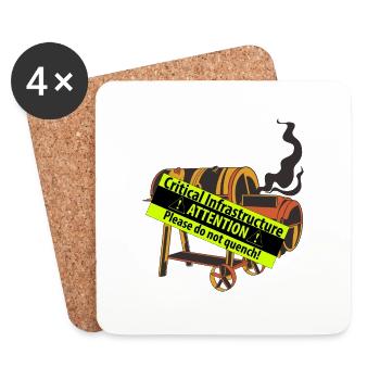 Le fumeur est une infrastructure essentielle - Dessous de verre (lot de 4) - blanc - Devant