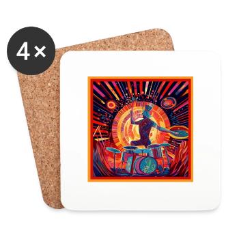 Drums colorful - Untersetzer (4er-Set) - Weiß - Vorne