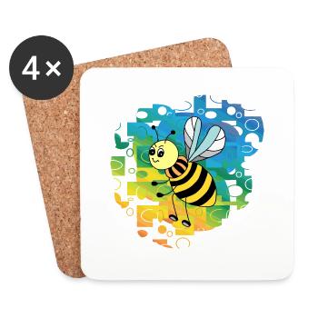 Bee - Coasters (set of 4) - white - Front