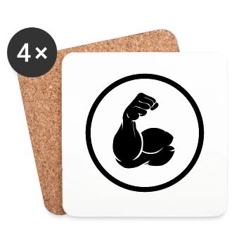 biceps - Dessous de verre (lot de 4) - blanc - Devant
