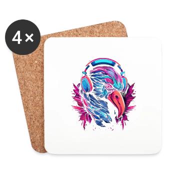 Flamingo Fusion - Coasters (set of 4) - white - Front