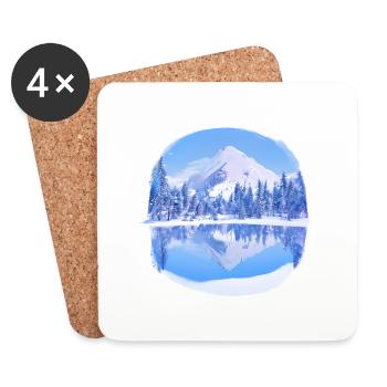 Ski Design Ski Ski Tenue de ski Skieurs - Dessous de verre (lot de 4) - blanc - Devant