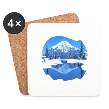Ski Ski Tenue de ski Ski Design Skieurs - Dessous de verre (lot de 4) - blanc - Devant