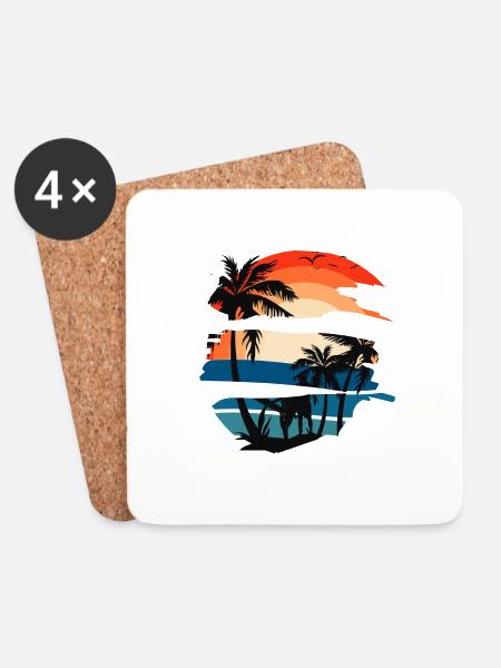 Sunset - Coasters (set of 4) - white