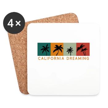 California dreaming - Dessous de verre (lot de 4) - blanc - Devant